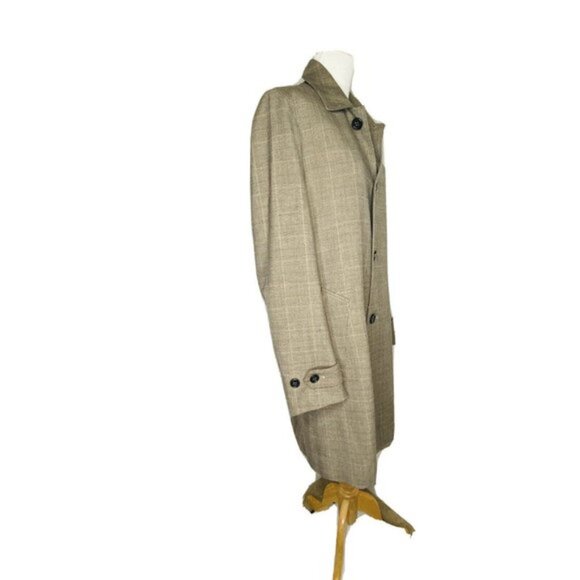 Banana Republic Plaid Car Coat Size Small Tan - Picture 5 of 10